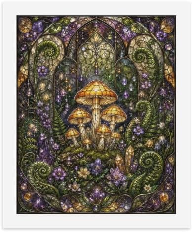 Bozfoxa Paint by Numbers Kit for Adults Beginner Mushroom Glass by Unknown