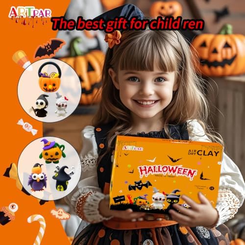ARTPAR Kids Halloween Air Dry Clay Crafts, 12 Boxes Modeling Clay Kit - Image 6