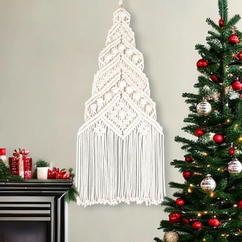 ORIGACH DIY Macrame Christmas Tree Large Wall Hanging kit Handmade Woven Macrame Wall Hanging Kit for Beginners Adults with Step by Step Video Tutorial Instruction Christmas Ornaments, 40x21inch by ORIGACH