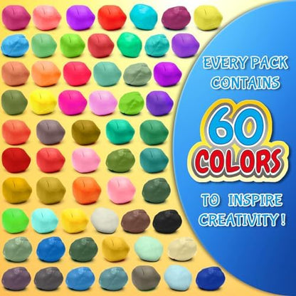 Air Dry Clay, 60 Colors Modeling Magic Clay for Kids - Image 2