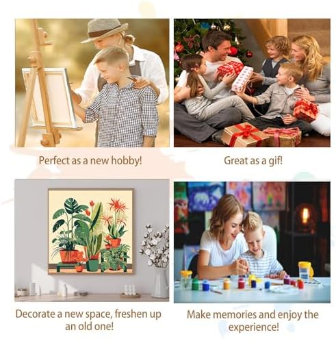 Artunion Framed Paint by Numbers Kit for Adults Beginners & Kids Ages 8-12,Green Plant Paint by Number with Frame,Plant Paint by Numbers Kit on Canvas 10 * 10 Inch Without Easel - Image 7