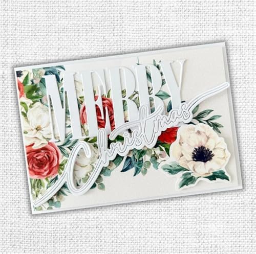 Scrapbooking Die-Cuts, Christmas Metal Cutting Dies for Card Making, Paper Craft Punch Template, Background Embossing Stencils, DIY Album Décor (Merry christmas-15.93x9.08cm) - Image 3