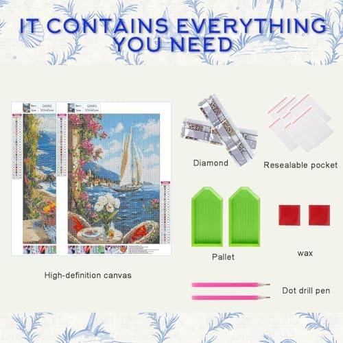 DOTSOPS 2 Pack Landscape Diamond Painting Kits for Adults Round Full Drill - Image 3