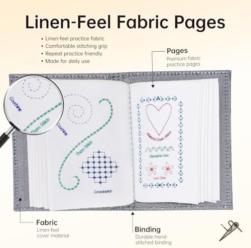 86-Piece Complete Sewing Kit + Illustrated Guide to 106 Embroidery Stitches | DIY Embroidery Kit: A One-Stop Starter Kit to Take You from Beginner to Expert [Portable Embroidery Workshop] - Image 4