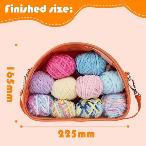 Wadukud 36 PCS Chenille Crochet Kit - First Crochet Set for Beginner Include 10 Variegated Super Soft Chenille Cotton Yarn for Crocheting, Crochet Hooks, Instruction, Bag, Crochet Supplies Gift - Image 4