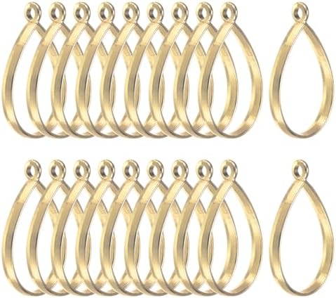M METERXITY 20-Pack Open Bezels for Resin, Teardrop Shape Open Back Bezel Pendants for Resin Jewelry Making/DIY Earrings Necklace, Alloy Hollow Frame Pendants [Gold Tone] by MMETERXITY