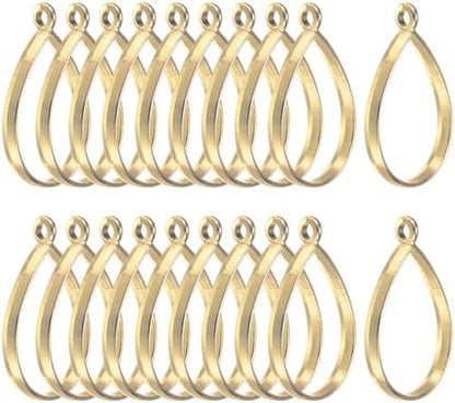 M METERXITY 20-Pack Open Bezels for Resin, Teardrop Shape Open Back Bezel Pendants for Resin Jewelry Making/DIY Earrings Necklace, Alloy Hollow Frame Pendants [Gold Tone] by MMETERXITY