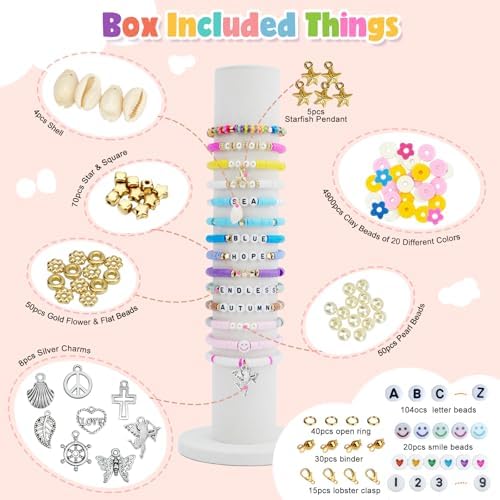 LZOUOWO 5300 Clay Beads Bracelet Making Aesthetic Kit, Polymer Heishi Beads - Image 3