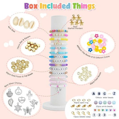 LZOUOWO 5300 Clay Beads Bracelet Making Aesthetic Kit, Polymer Heishi Beads - Image 3