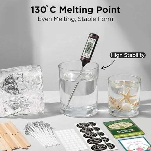 LumaCraft Clear Gel Wax for Candle Making - 2.2LB (1000g) Transparent Jelly Candle Wax with Wicks, Wick Stickers & Holders - Non-Toxic, Unscented DIY Gel Wax for Beginners & Crafters - Image 6