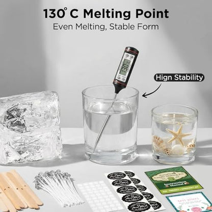 LumaCraft Clear Gel Wax for Candle Making - 2.2LB (1000g) Transparent Jelly Candle Wax with Wicks, Wick Stickers & Holders - Non-Toxic, Unscented DIY Gel Wax for Beginners & Crafters - Image 6