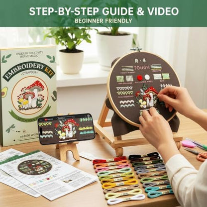 CYANFOUR Embroidery Kit for Beginners with Step-By-Step Guidance & Videos - Image 3