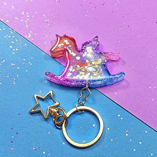 Epoxy Resin Shaker Silicone Molds Set Mouse Head, Flower, Footprint, Dolphin, Windmill, Unicorn, Bear's Paw, TV, Rocking Horse, Drippy Circle, Media Players 12-Count - Image 6
