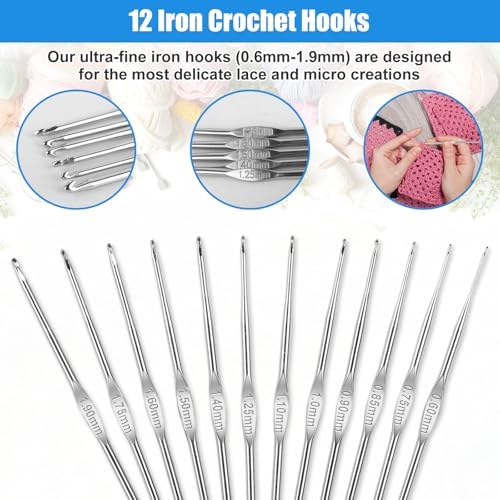 MECHEER Crochet Hooks Set, 54 Pack Crochet Needles Set Crochet Kits for Beginners, Ergonomic Crochet Hooks Kit with Storage Case, Knitting Needles, Hand Craft Knitting Accessories for Crocheters - Image 4