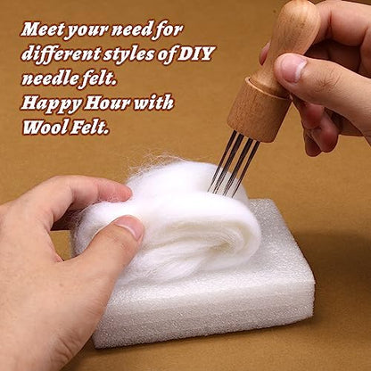 7.02 oz Wool Roving Needle Felting Wool Bulk Needle Felting - Image 6