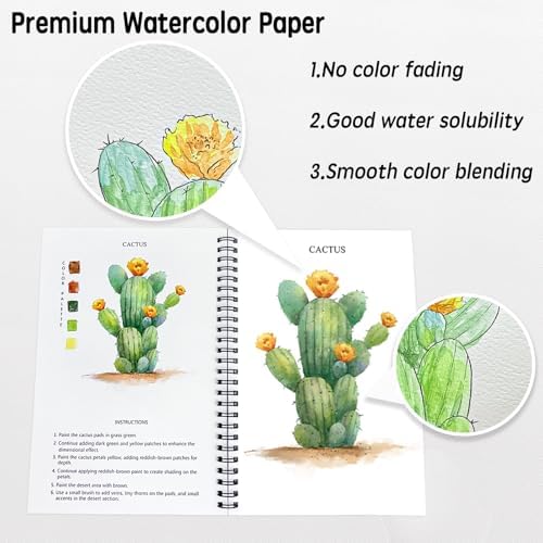 SLWBZ Watercolor Workbook Bouquets, 15 Different Patterns of Original DIY Designs, Beginner-Friendly Watercolor Workbooks, (Bouquets, Without Palette) - Image 3