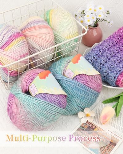 Coopay Yarn for Crocheting & Knitting, Gradient Cake Yarns (Glittering) - Image 6