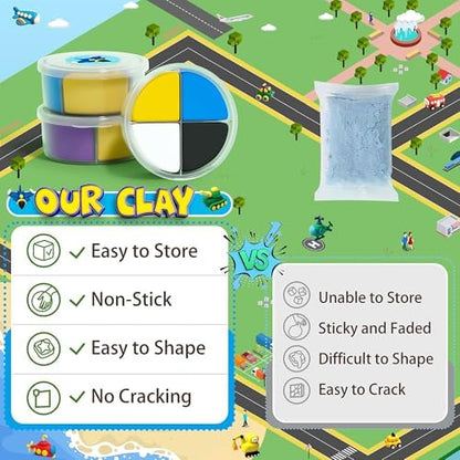 Aestd-ST Air Dry Clay Kit -Traffic Theme, Modeling Clay for Kids - Image 4
