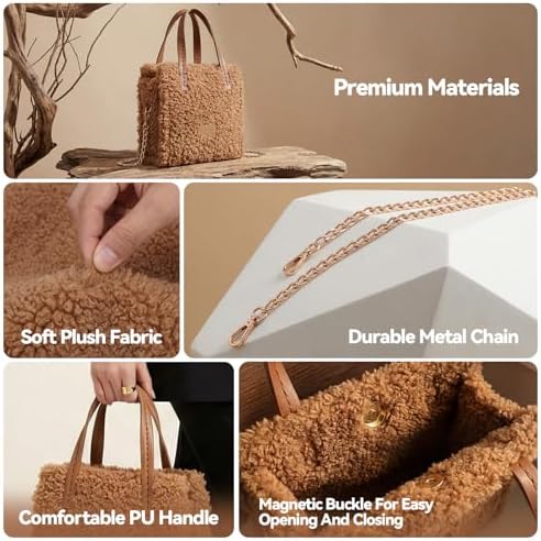 tripforfree DIY Knitting & Crochet Handbags Kit, Mesh Plastic Canvas Kit for Shoulder Bags, Crossbody Bags, Embroidery Projects, Linen - White (Brown) - Image 4