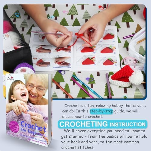 Aeelike Crochet Kit for Beginners Adults, Complete Crochet Set, Blue Cat - Image 2