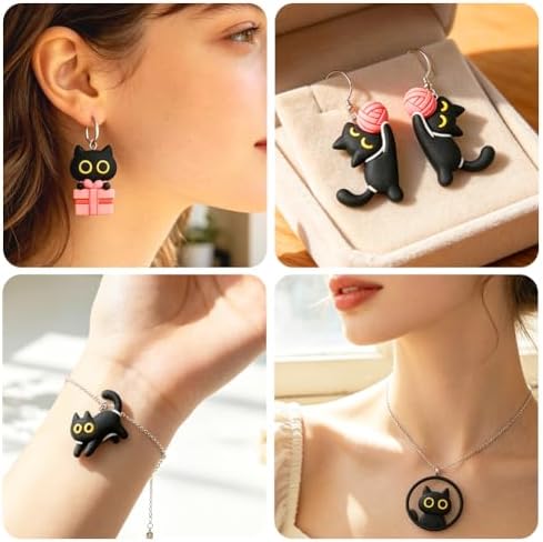 ORIGACH 16 Pcs Funny Black Cat Polymer Clay Cutters Set - Image 6