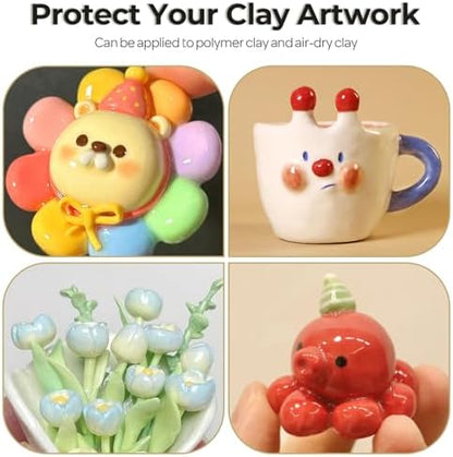 Nicpro Air Dry Clay Varnish (4 oz), Air Dry Clay Glaze Sealant for Pottery - Image 3