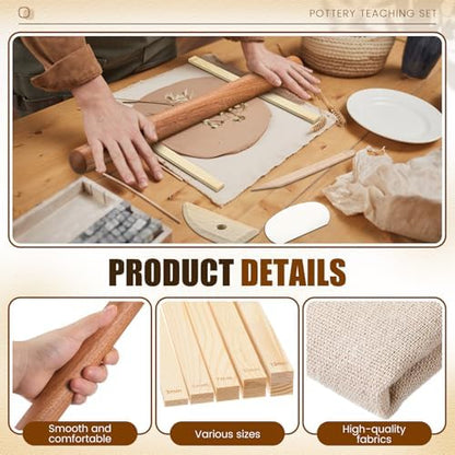 Baderke 20 Pcs Pottery Teaching Set for Ceramic Clay Making - Image 4