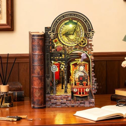 DIY Book Nook Kit, 3D Wooden Puzzle Miniature House Kit Adult, Station - Image 6