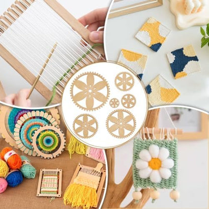 BENECREAT 6 Sizes Poplar Wood Weaving Loom Kit, Round DIY Weaving Loom DIY Weaving Art Tapestry Loom for Hanging Decor Woven Tapestry Knitted Crafts Making, 4.5mm Thick - Image 6