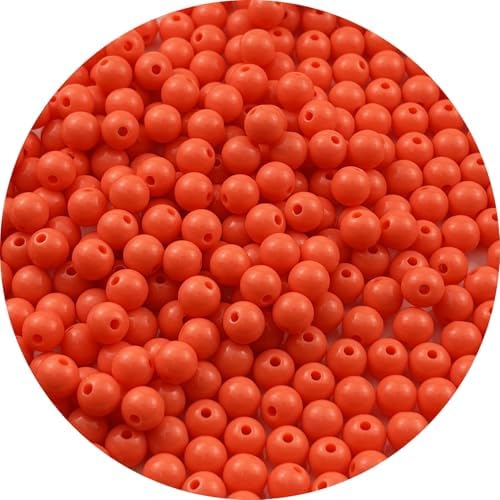 300pcs Acrylic Round Beads for Crafts 8mm Resin Candy Color Spacer Beads with Hole for Jewelry Making Sewing Crafts Decoration Necklaces Bracelets Earrings Supplies(Orange) by Unknown