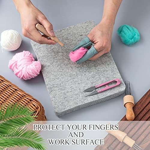 Amylove 4 Pcs Needle Felting Pad Needled Felting Mat Wool Supplies Thick Firm Base Woolen Block for Beginners Crochet Knitting Projects Kit Tool, Gray (8 x 10 x 1 Inch) - Image 3