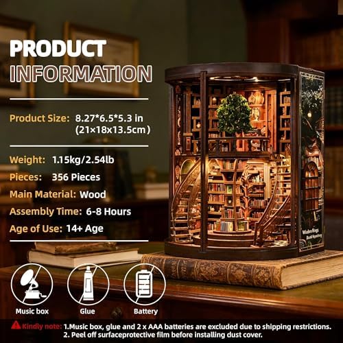 CRIOLPO Book Nook Kits DIY Miniature House Kit with LED Lights for Adults - Image 4
