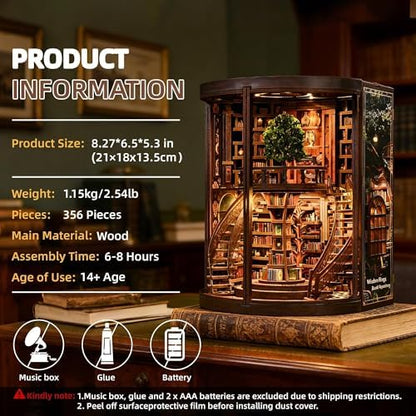 CRIOLPO Book Nook Kits DIY Miniature House Kit with LED Lights for Adults - Image 4