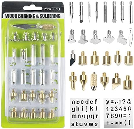 Treedix 28 Pieces Wood Burning Kit Adjustable Temperature 200℃~480℃ Wood Burning Tool Kits Carving Iron Tip for Embossing/Adults/Beginners/Birthday/Wedding Anniversary/Halloween/Christmas DIY by Treedix