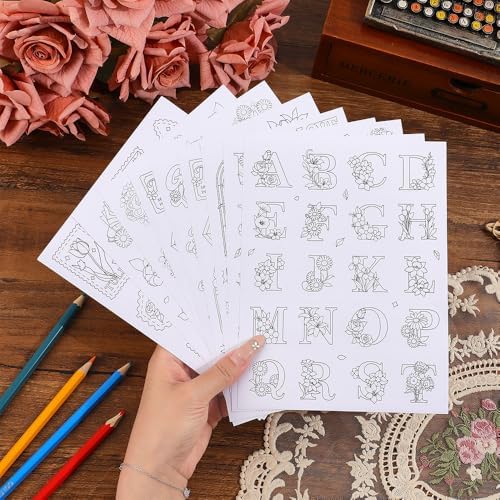 9 Sheets 100+ Pcs Coloring Book for Women, Coloring Stickers for Adult, Color Letter Flowers Butterfly Inspirational Quote Sticker Scrapbook Stickers for Women,Fun Coloring Activities - Image 4
