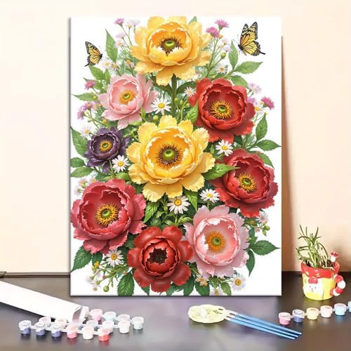 URGDKW Paint by Numbers kit for Adults Botanical Art Style with Vibrant by Unknown