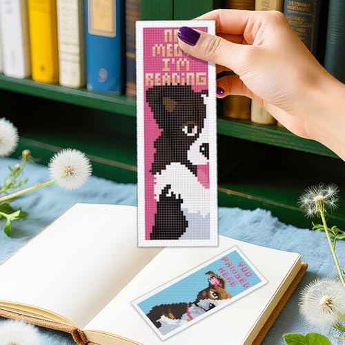 ORIGACH 6 Set Dog Cross Stitch Bookmark Kit for Beginner - Image 5