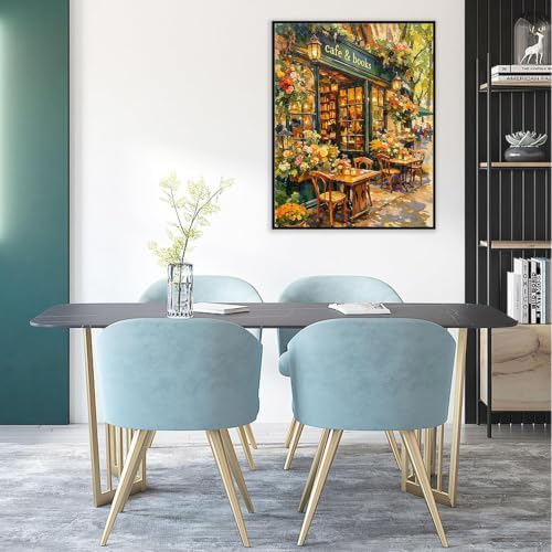 Bookstore Paint by Numbers Kit for Adults, DIY Painting Canvas 16x20inch - Image 4
