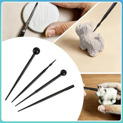 Aukney 100ML Air Dry Clay Varnish and 29pcs Tool Kit, High Gloss Air Dry Clay Glaze, Sealant, Prevent Clay from Cracking, and Scratch Resistant - Pottery Tools for Stippling, Shaping Clay Crafts - Image 7