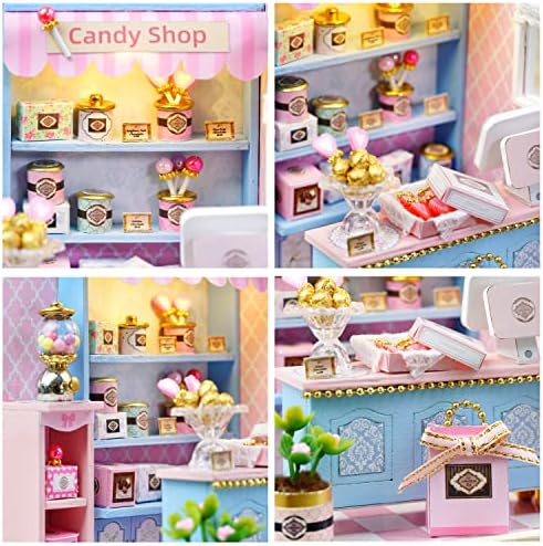 CUTEROOM DIY Doll Room Miniature Furniture Wooden House Kit-Candy Shop - Image 5