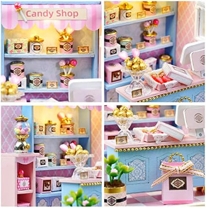 CUTEROOM DIY Doll Room Miniature Furniture Wooden House Kit-Candy Shop - Image 5