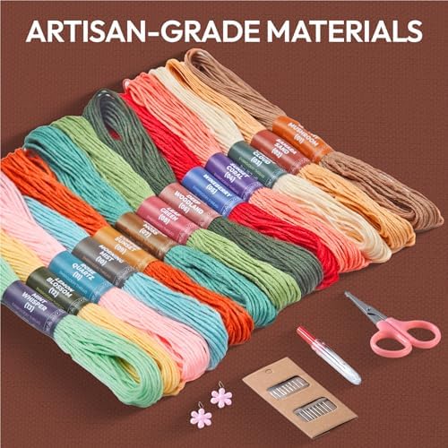 Craftwiz Embroidery Kit for Beginners, 4 Patterns, Learn 31 Stitches - Image 6