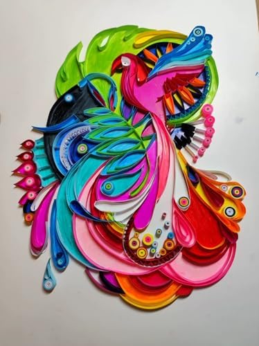 Parrot Paper Quilling Kit Paper Quilling Adult Craft Great for DIY Craft Workshop, Home Decoration, Birthday Gift,Adult Friend interaction.It's Suitable for Adult and Craftsmen.Creative Stress Reliee. - Image 5