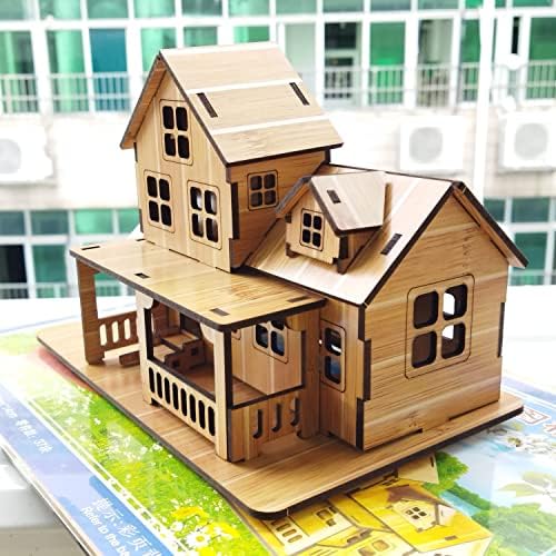 3D Wooden Puzzles for Adults Wooden Building Model, 3D House Model Kits for Adults, Log Cabin Model Kits - Image 4