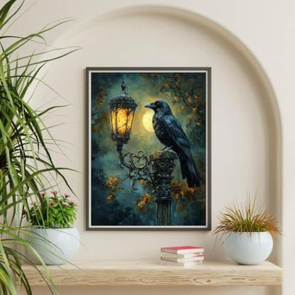 Gothic Raven Paint by Numbers Kit for Adults Framed Canvas, Frameworkless - Image 6