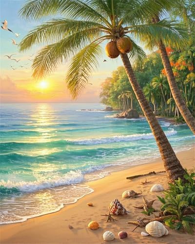 ZRIZQ Beach Paint by Numbers Kit for Adults Beginner,Landscape,16x20 by ZRIZQ