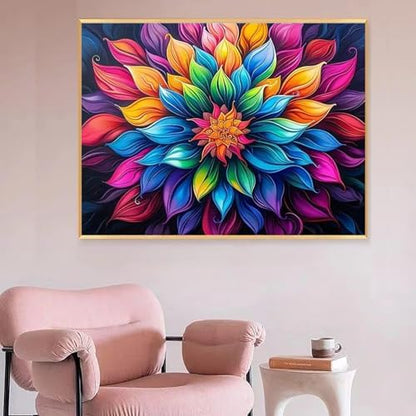 MaiMMaledy Paint by Numbers Kit for Adults Beginners Canvas Pictures with Framed Drawing Painting Acrylic Pigment with Wooden Triangle Easel Colorful Flowers 8Wx12L inch - Image 4
