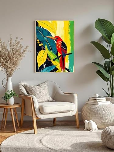Mowana Paint by Numbers Kit for Adults Beginner – Boho Bird Framed Paint by Numbers for Adults with Easel – Easy DIY Acrylic Oil Painting Kit Canvas Wall Art Decor 8x12inch - Image 6