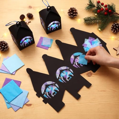 Maitys 16 Sets Christmas Nativity Paper Lantern Suncatcher Craft Kits - Image 3