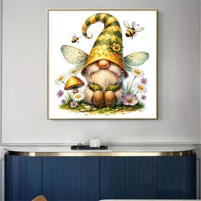 Gnome Stamped Cross Stitch Kits for Adults Beginner, Flowers bee Counted Cross Stitch Kits Printed Stitching Cute Patterns Dimensions Needlepoint Art Crafts Embroidery Kits for Adults - Image 3